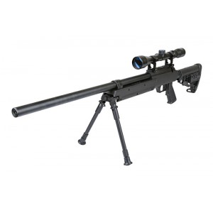 WELL модель снайперской винтовки MB13D Spring (with scope & bipod) BK